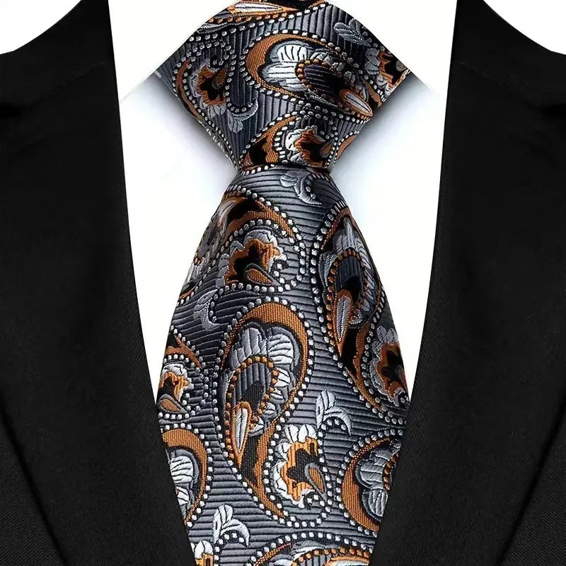 Cravate homme motif cachemire en polyester – CLEVI Paris