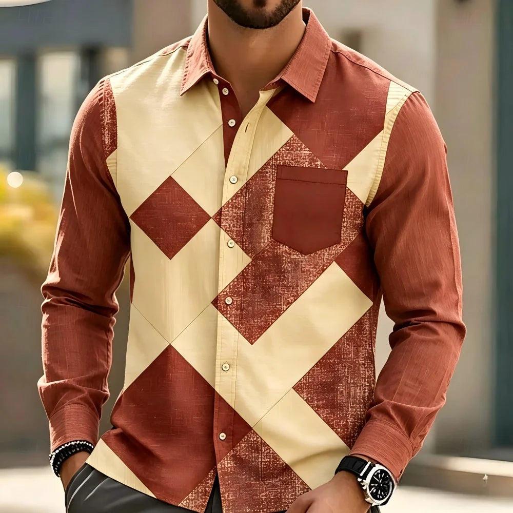 Chemise homme patchwork à carreaux – CLEVI Paris