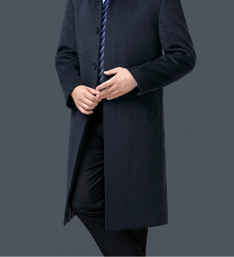Manteau homme en cachemire à col rabattu – CLEVI Paris