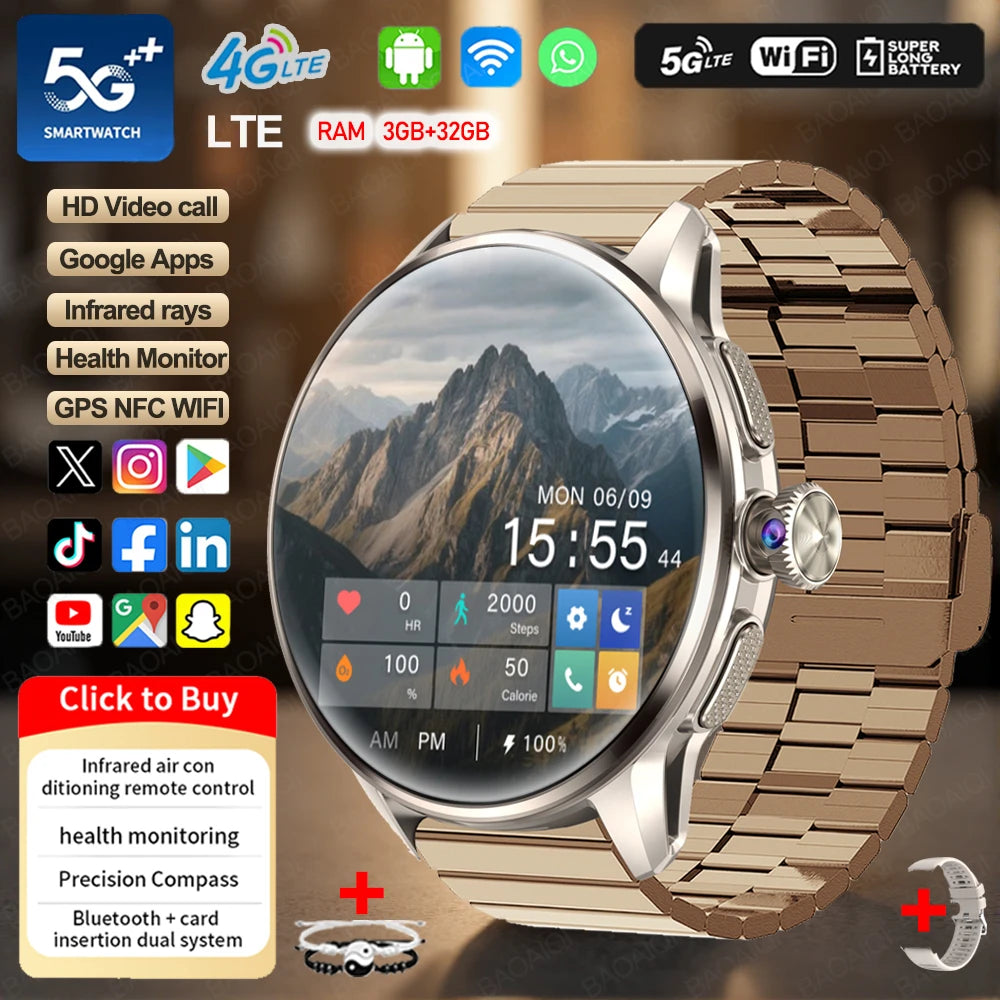 Montre connectée 4G AMOLED GPS 32 Go – CLEVI Paris