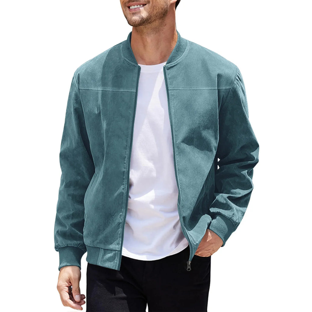 Veste homme zippée à col rond, style rétro – CLEVI Paris
