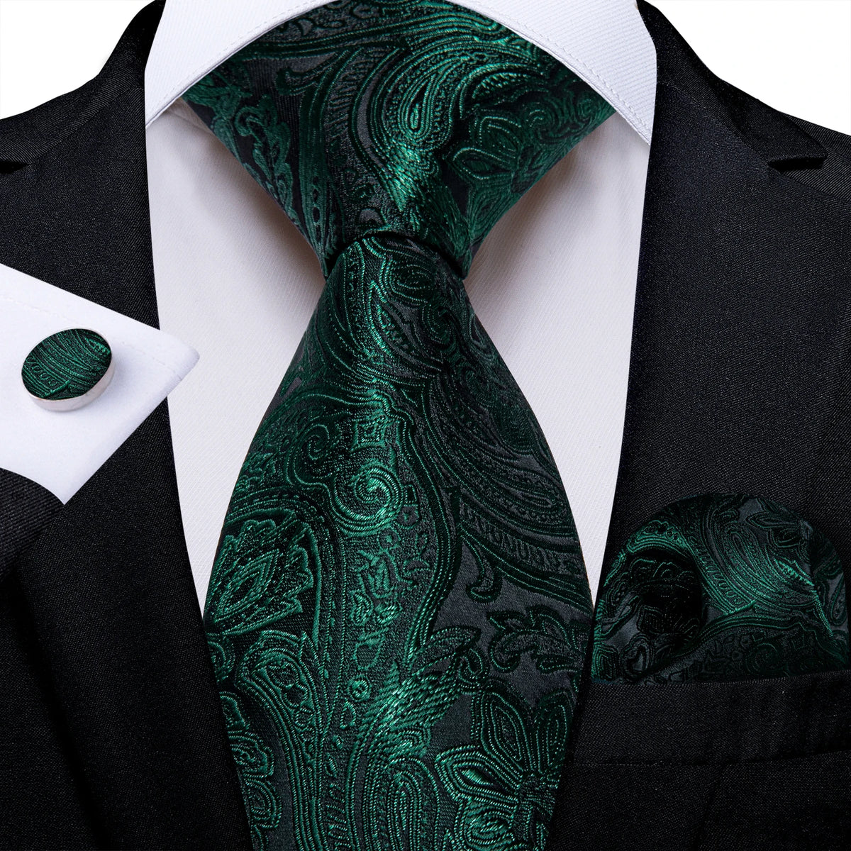 Coffret cravate homme paisley, pochette et boutons – CLEVI Paris