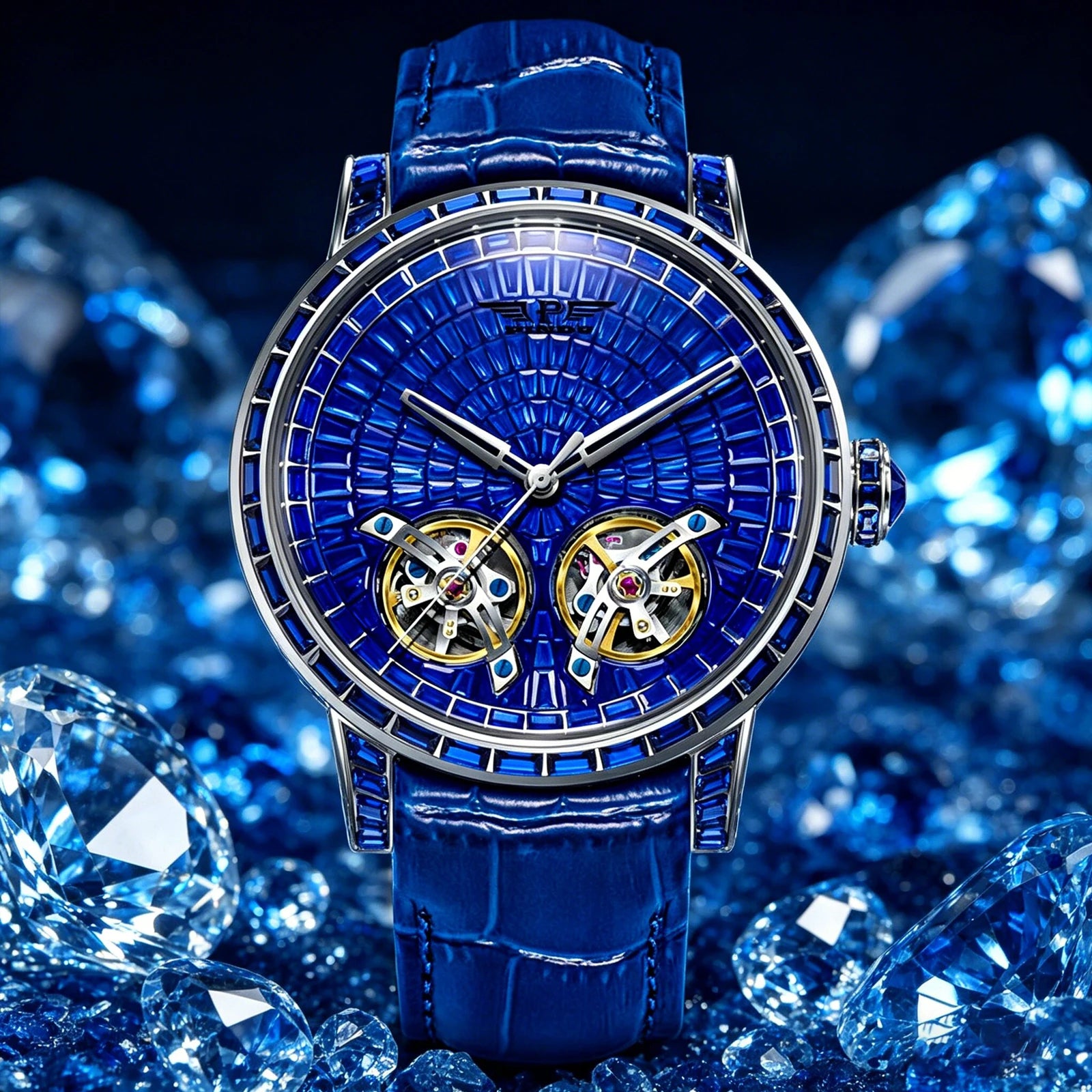 Montre Homme Double Tourbillon Serti Diamants Pindu PD6656 – CLEVI Paris