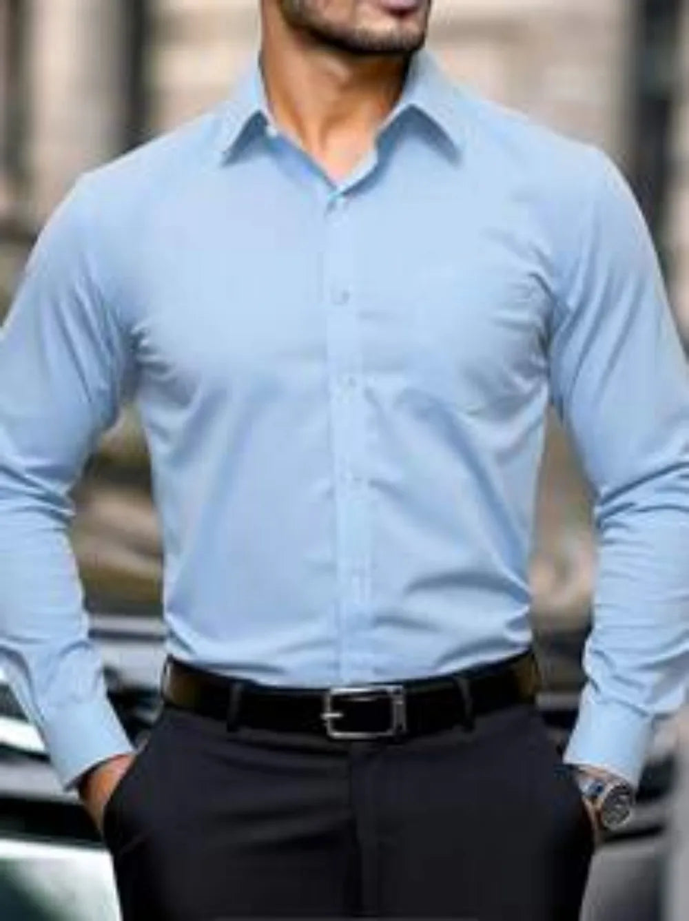 Chemise homme business unie en soie – CLEVI Paris