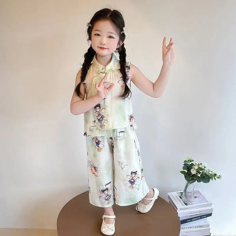 Ensemble de danse fille à motif floral – CLEVI Paris