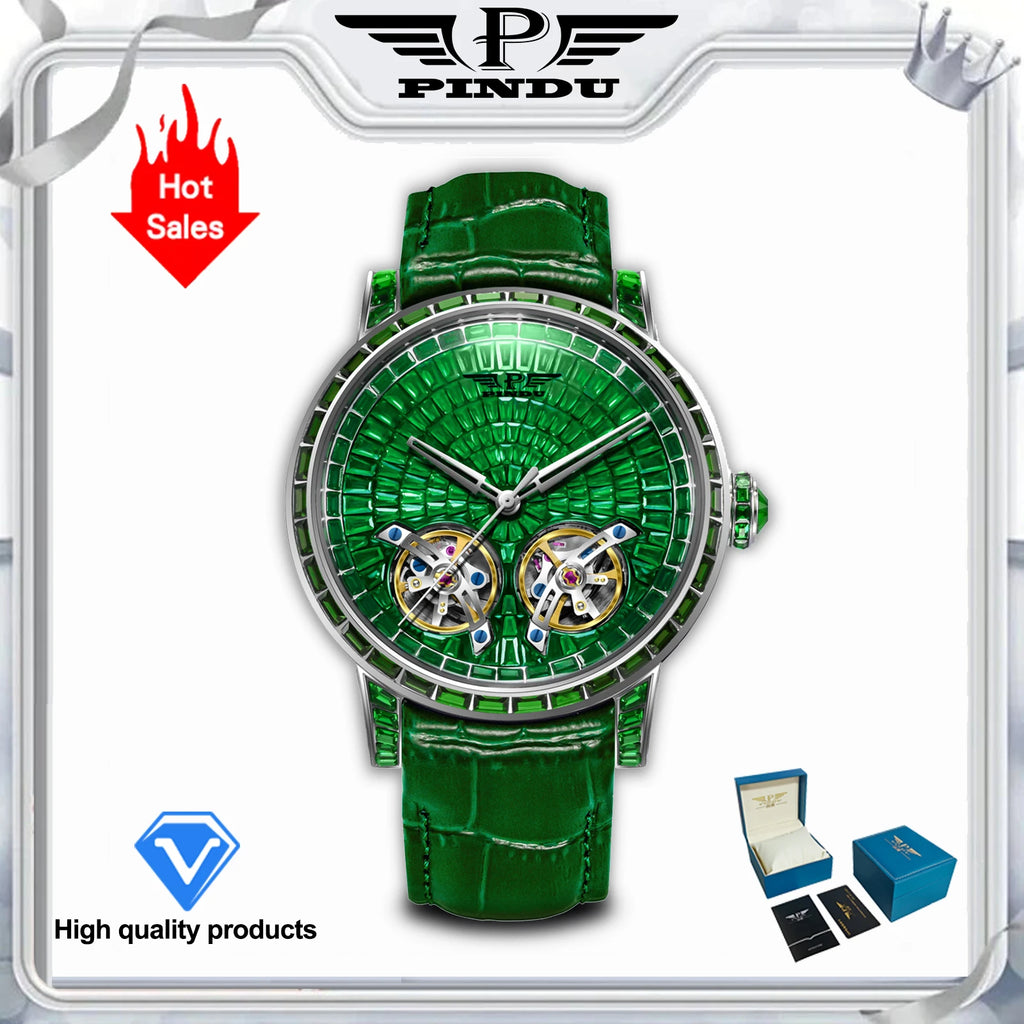Montre Homme Double Tourbillon Serti Diamants Pindu PD6656 – CLEVI Paris