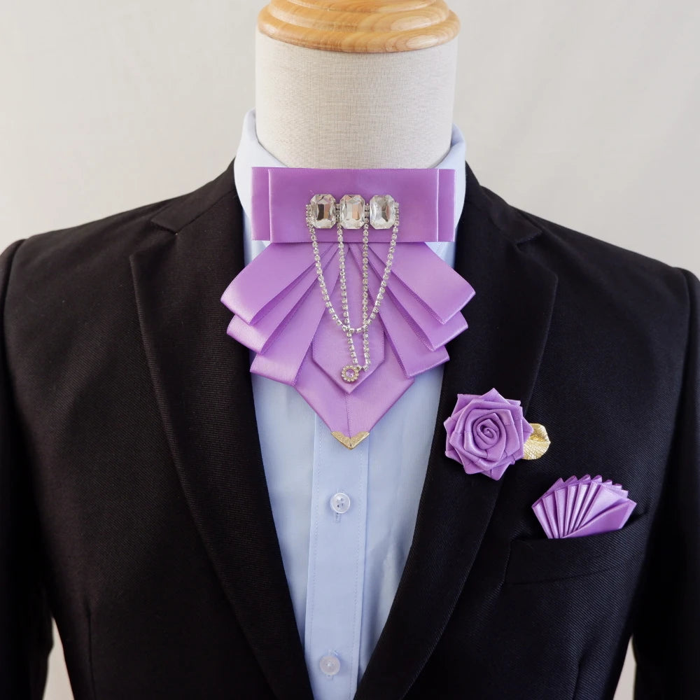 Ensemble nœud papillon 3 pièces, broche et fleurs – CLEVI Paris