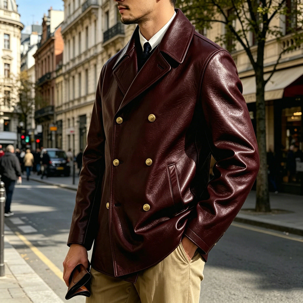Blazer croisé effet cuir homme – CLEVI Paris