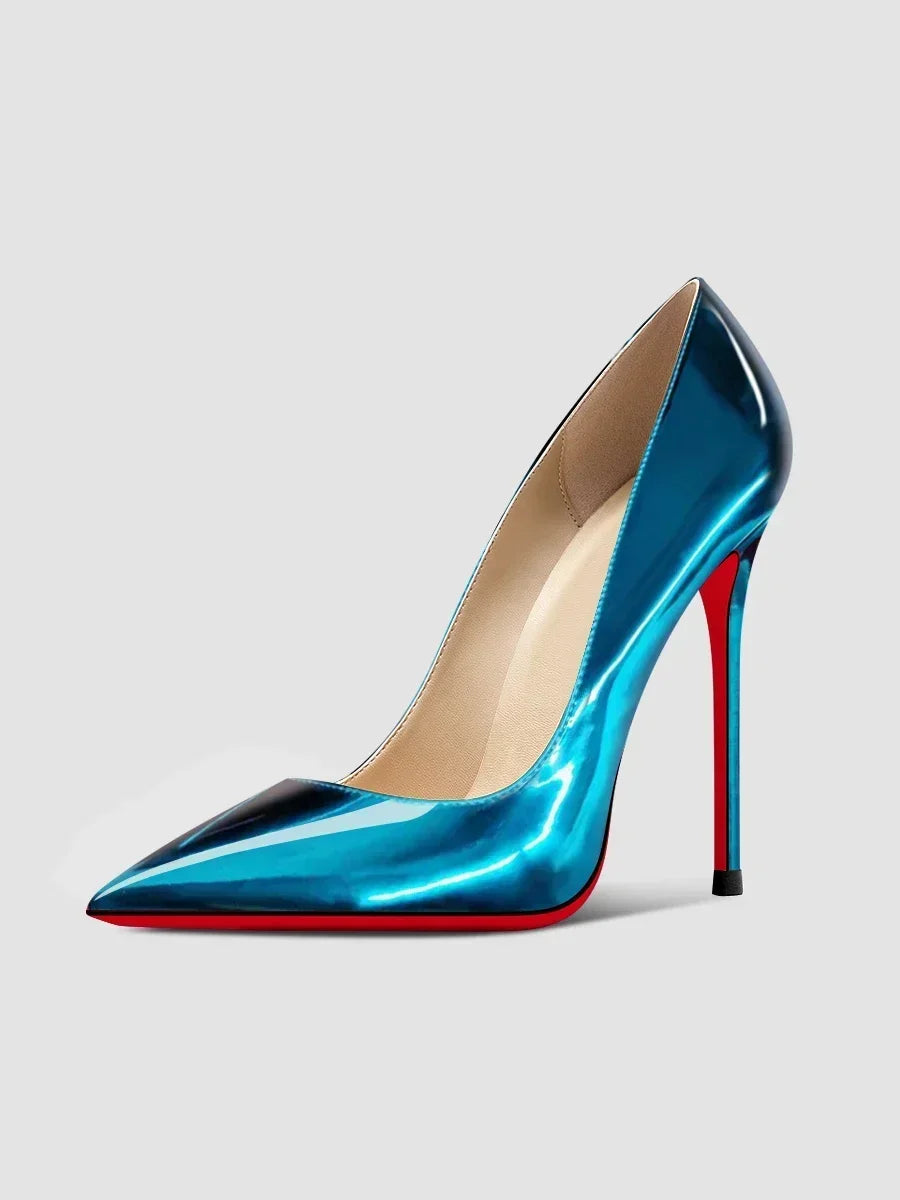 Nouveaux talons hauts noirs de 12 cm pour femmes et hommes, couleur personnalisable, talons fins, grande taille, chaussures pointues sexy.