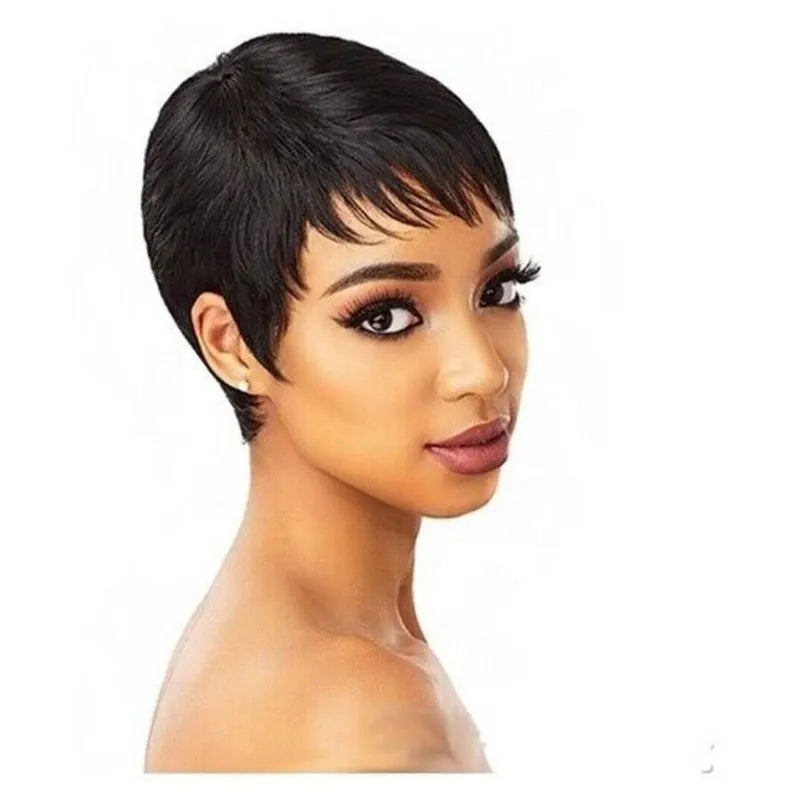 Perruque Courte Wavy Boy Cut Cheveux Humains Brésiliens Machine Made 3 Teintes 6 Pouces – CLEVI Paris