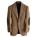Blazer Homme Tweed Carreaux Rétro Slim Fit Patches Coudes Bureau Casual – CLEVI Paris