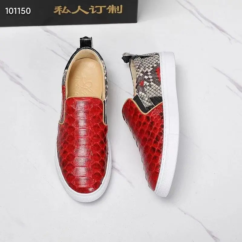 Chaussures unisexes en cuir effet serpent – CLEVI Paris