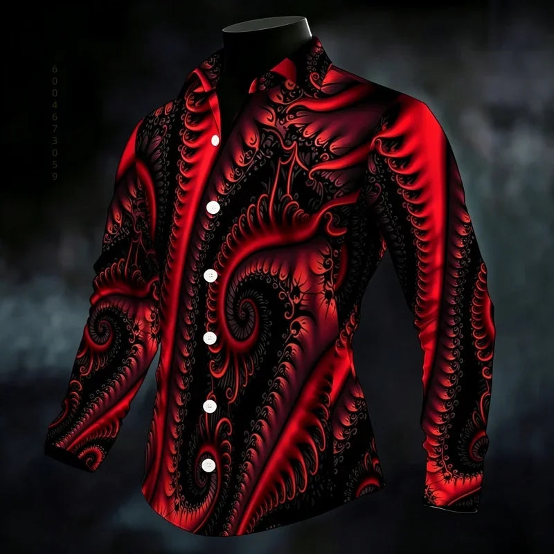 Chemise Homme Imprimée à Manches Longues – CLEVI Paris