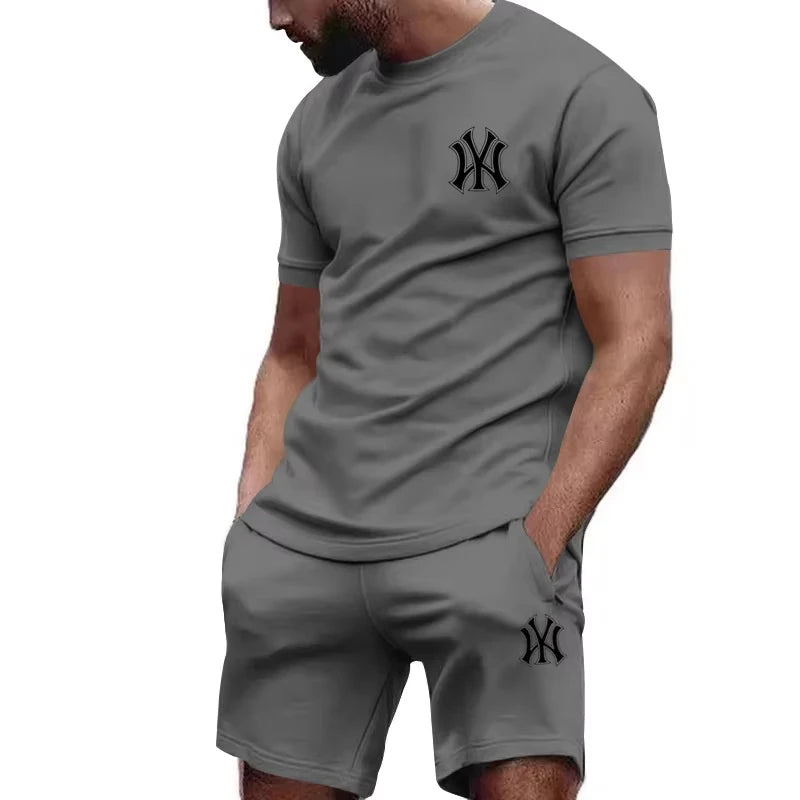 Ensemble 2 Pièces Homme T-shirt + Short Sport Été 2026 Running & Fitness – 12 Coloris, S à 4XL – CLEVI Paris