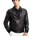 Veste homme courte en cuir de mouton noir – CLEVI Paris
