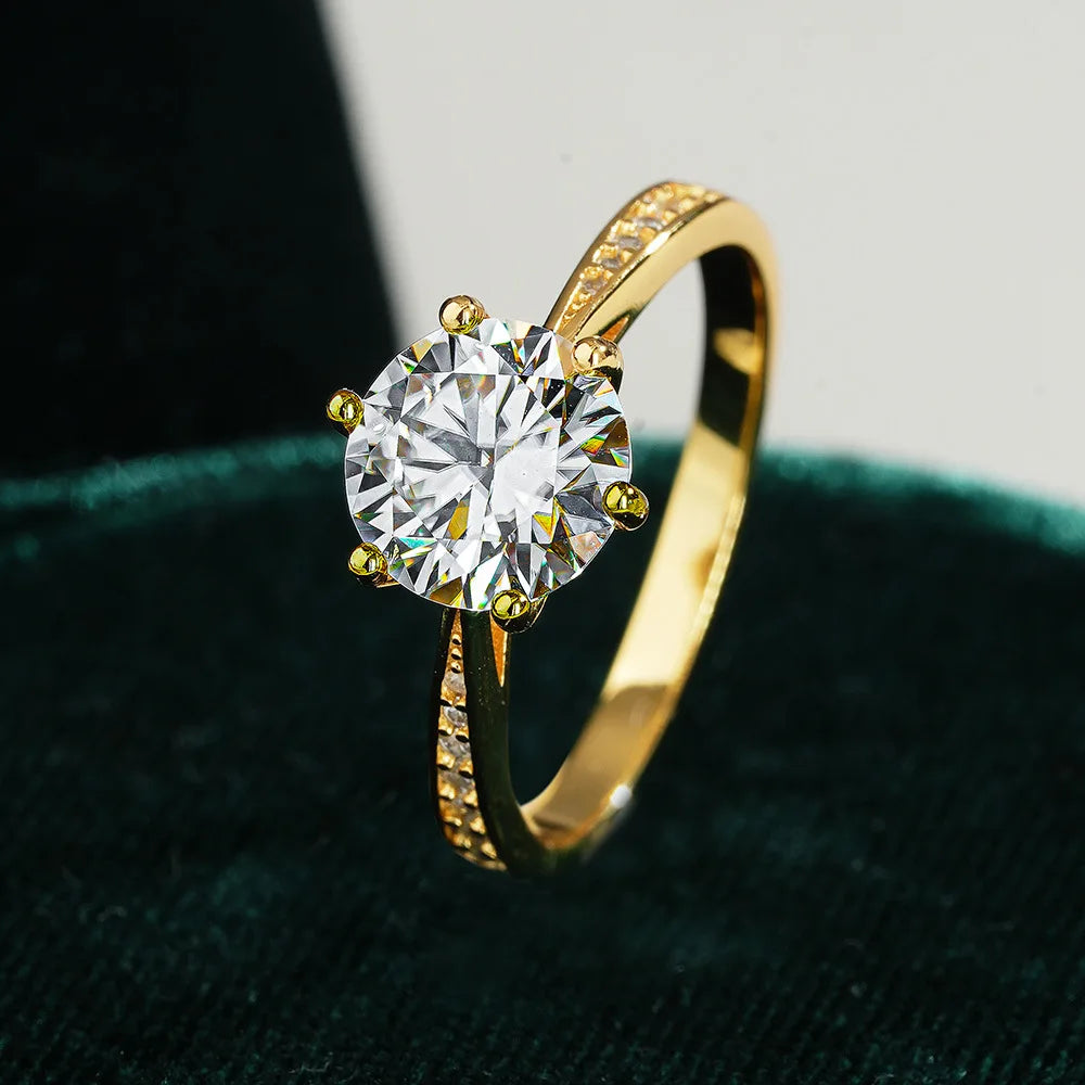 Bague Femme Moissanite 2 Carats Or 18K – CLEVI Paris