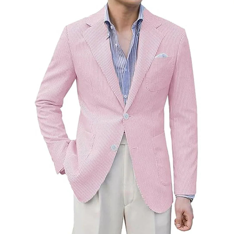 Blazer homme seersucker rayé – CLEVI Paris