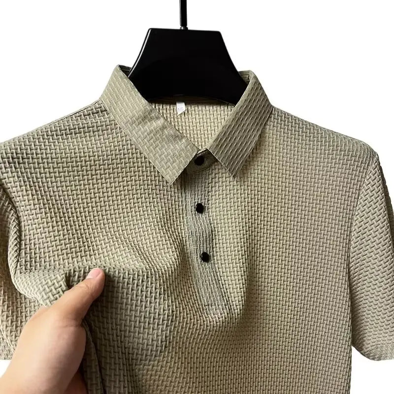 Polo Homme Ice Silk Ajourné Manches Courtes Respirant Business Casual Été Multi-Couleurs M-5XL – CLEVI Paris
