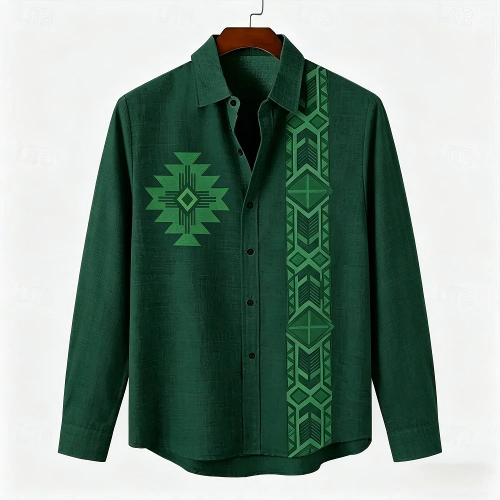 Chemise homme en lin imprimée – CLEVI Paris