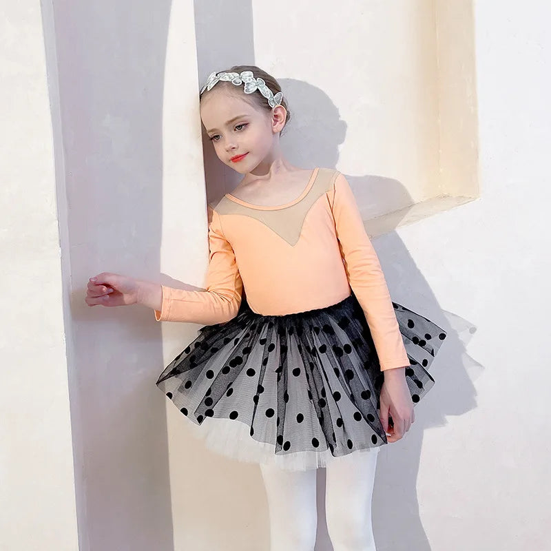 Robe tutu de danse fille à manches longues – CLEVI Paris