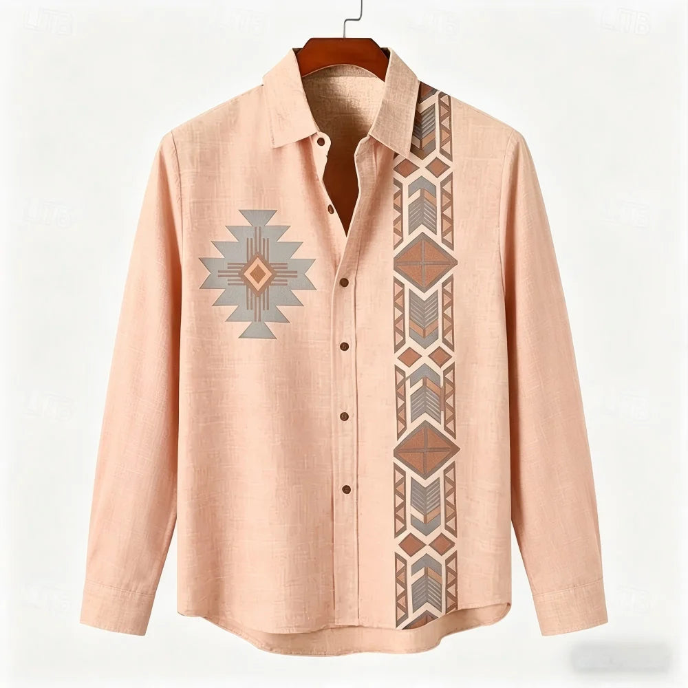 Chemise homme en lin imprimée – CLEVI Paris