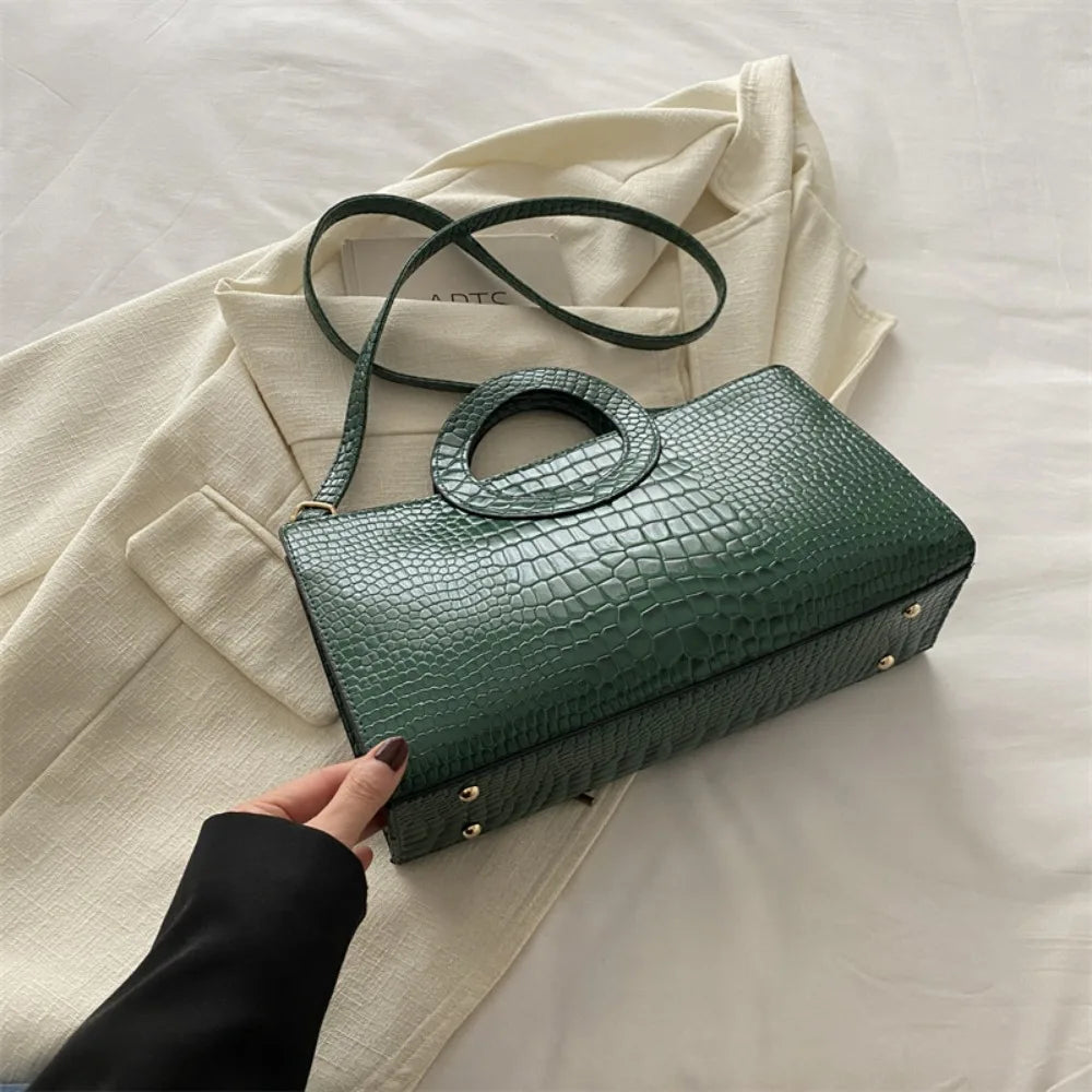 Sac Hobo Femme Cuir PU Motif Croco Grande Capacité Rétro Unisexe – CLEVI Paris