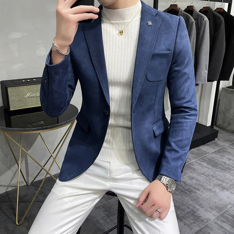 Blazer homme coupe ajustée à poches – CLEVI Paris