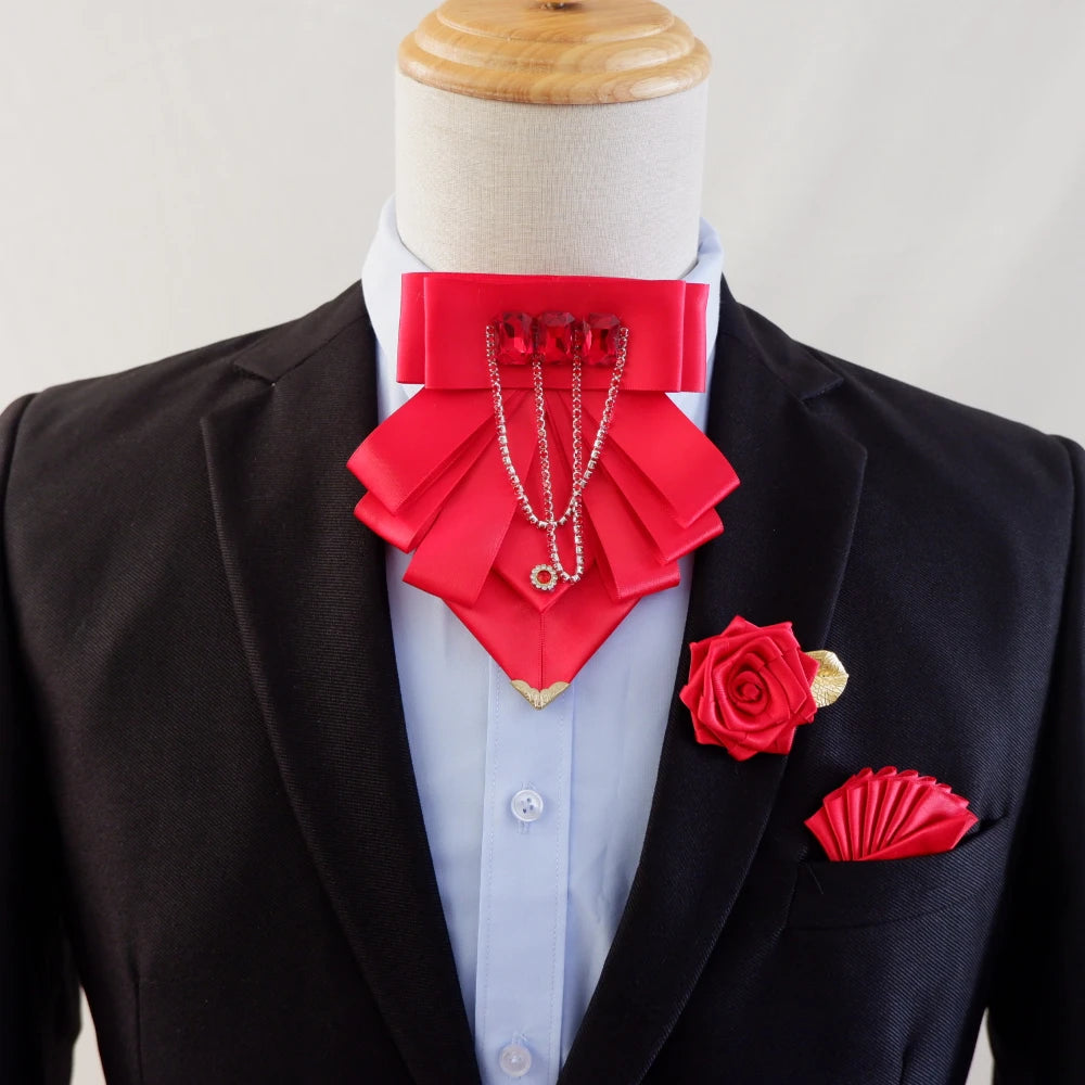 Ensemble nœud papillon 3 pièces, broche et fleurs – CLEVI Paris