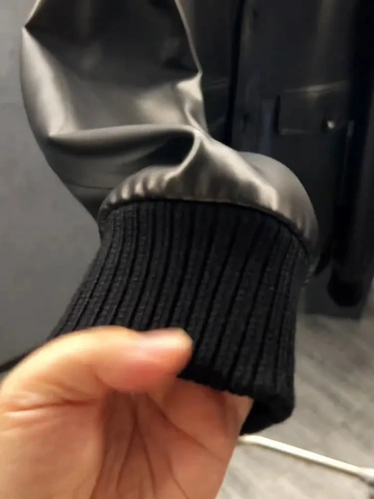 Veste homme en cuir noir à détails zippés – CLEVI Paris