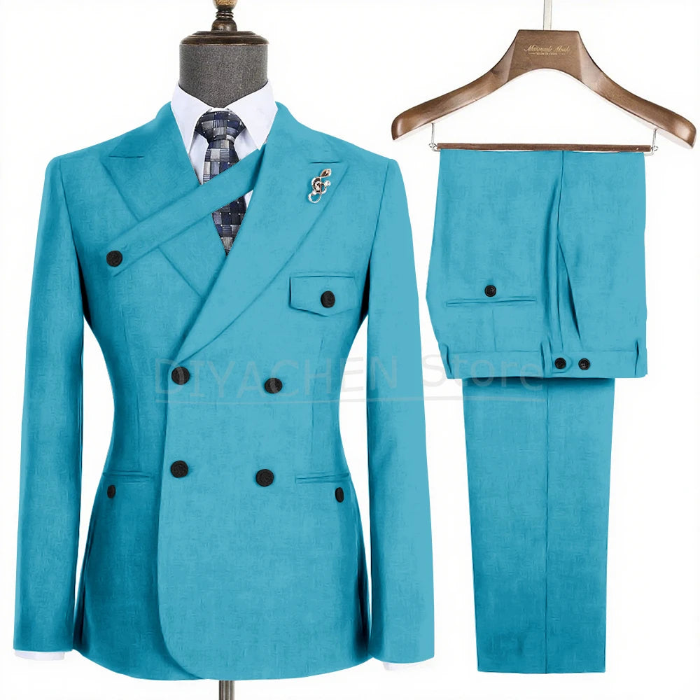 Costume homme croisé à revers pointus – CLEVI Paris