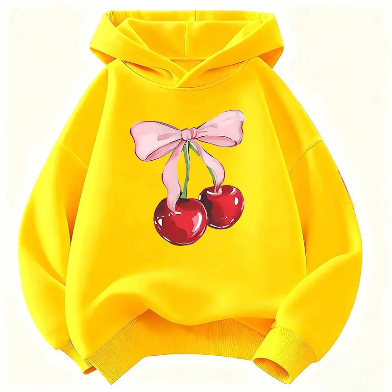 Sweat à capuche enfant motif cerise – CLEVI Paris