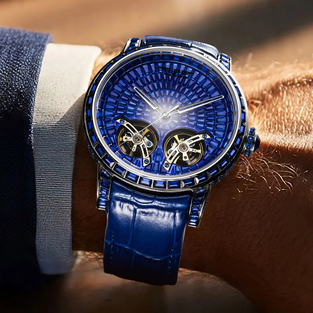 Montre Homme Double Tourbillon Serti Diamants Pindu PD6656 – CLEVI Paris