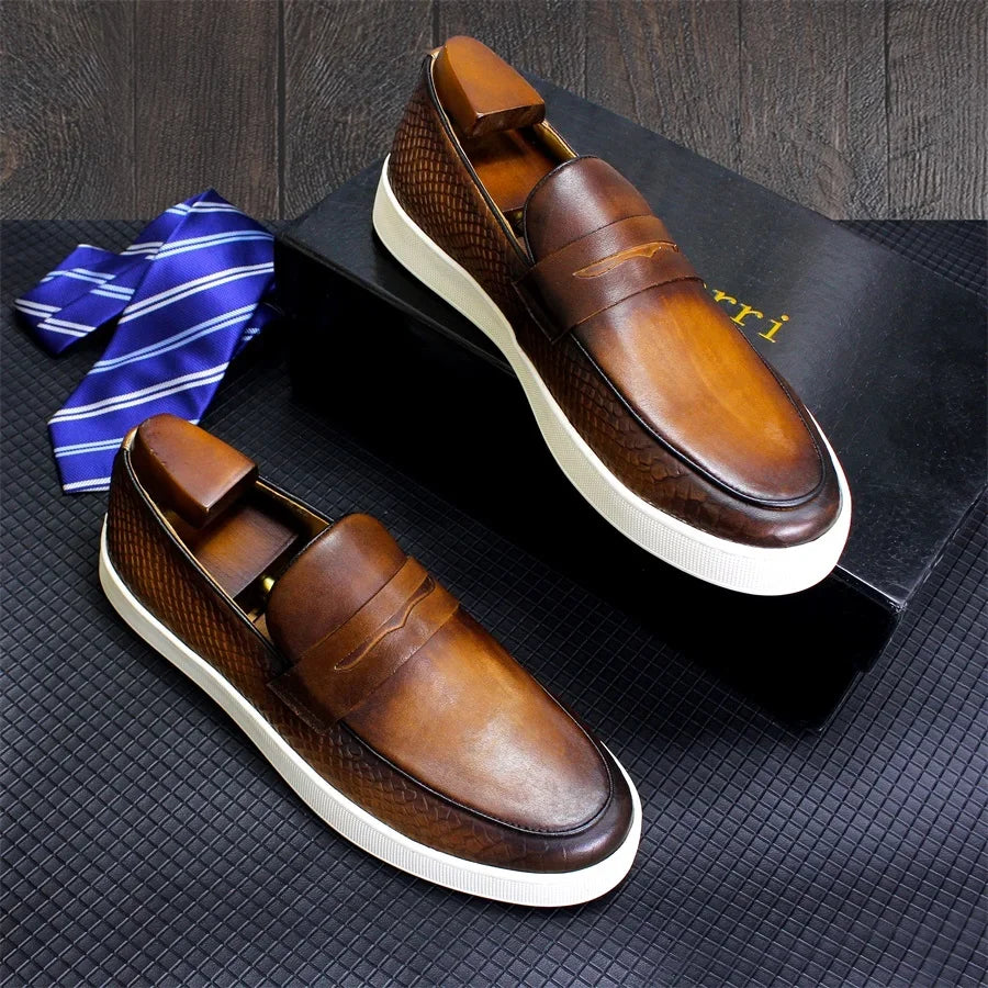 Mocassins homme en cuir à enfiler 2231-4 – CLEVI Paris