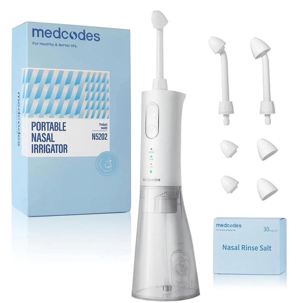 Irrigateur Nasal Électrique 300ml 3 Modes IPX7 USB-C 30 Sachets Sel – CLEVI Paris