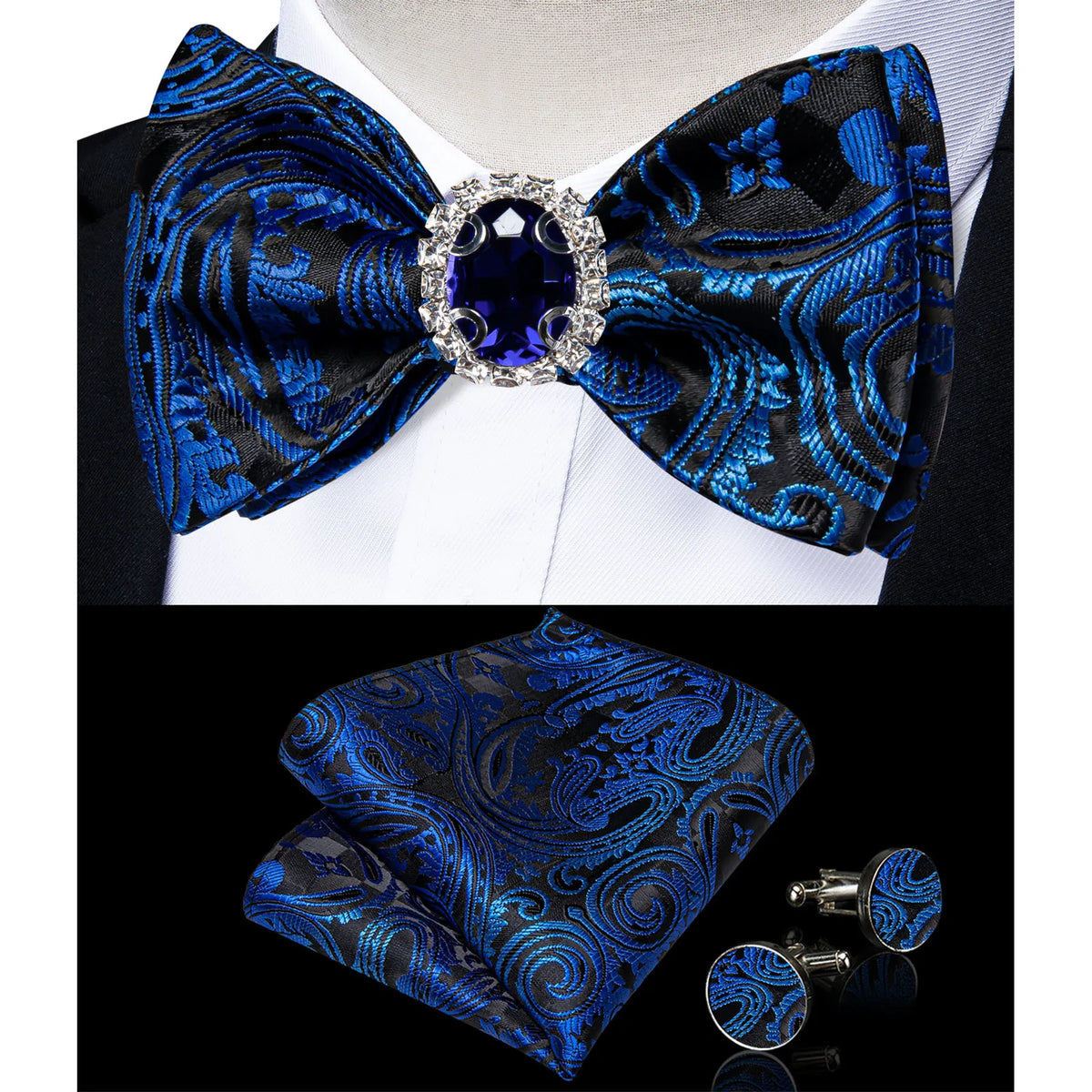 Coffret nœud papillon paisley et accessoires – CLEVI Paris