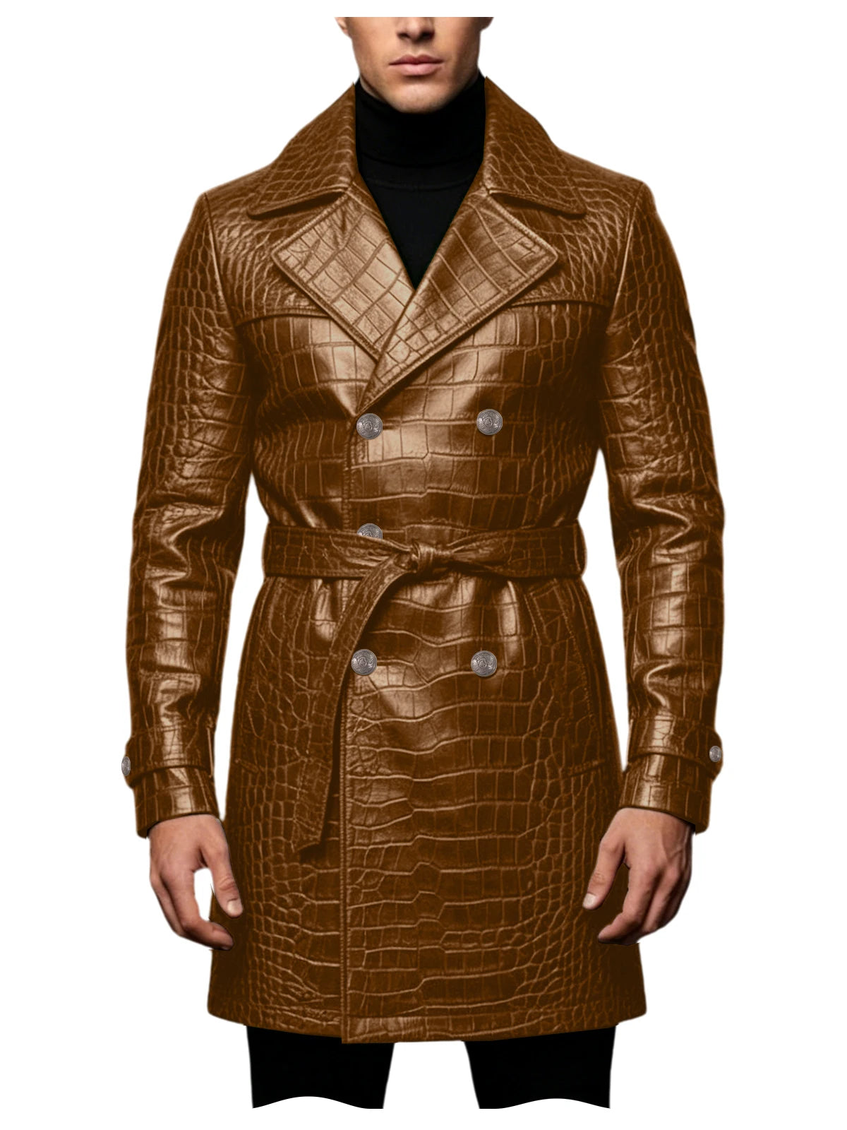 Manteau homme en similicuir effet crocodile – CLEVI Paris