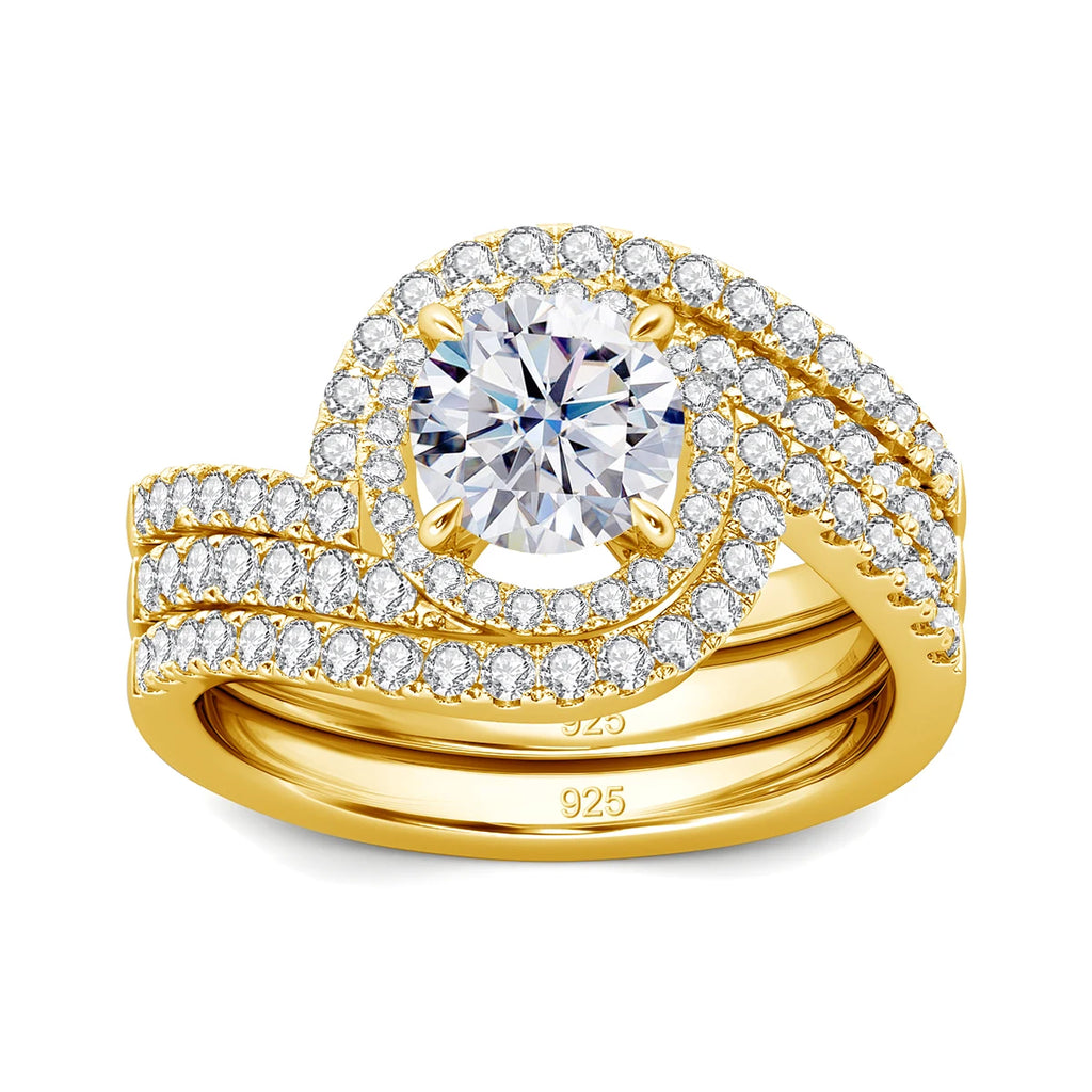 Set Bagues Moissanite Femme Or 2 Carats VVS1 – CLEVI Paris