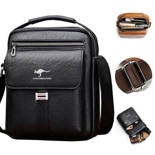 Besace Messenger PU Imperméable Multi-Poches Business Voyage – CLEVI Paris