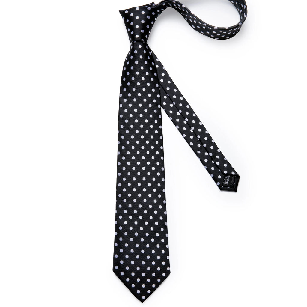 Coffret cravate homme à pois, pochette et boutons – CLEVI Paris