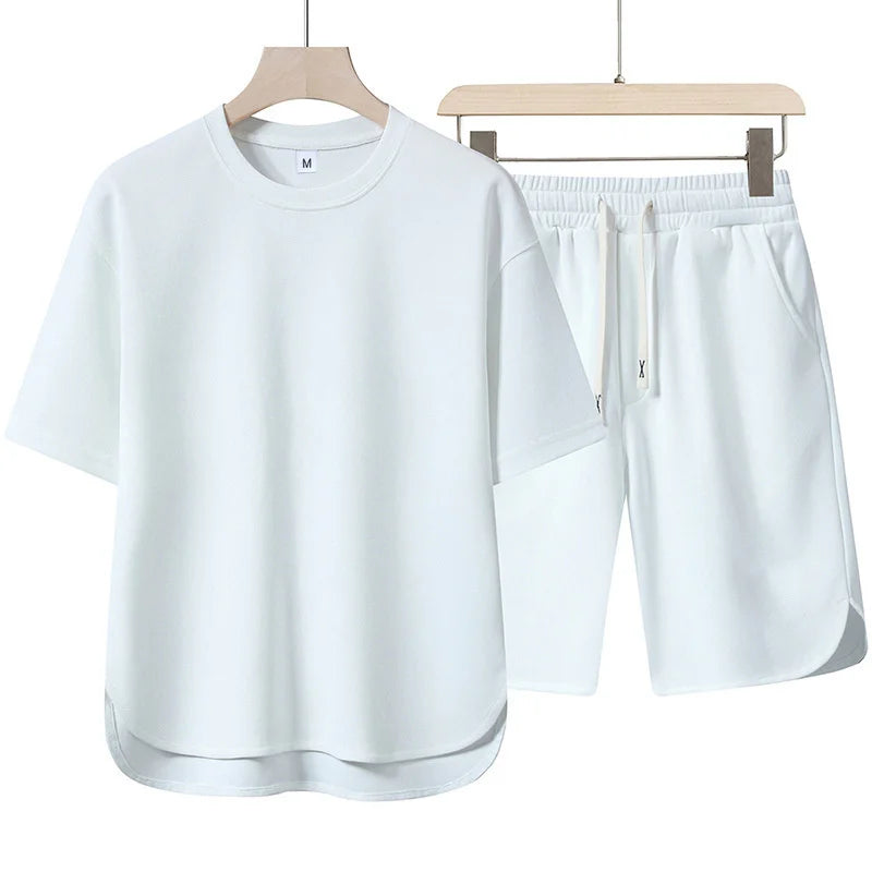 Ensemble 2 Pièces Homme T-Shirt Col Rond Manches Courtes + Short Cordon Sport Casual Été Multi-Couleurs M-XXXL – CLEVI Paris