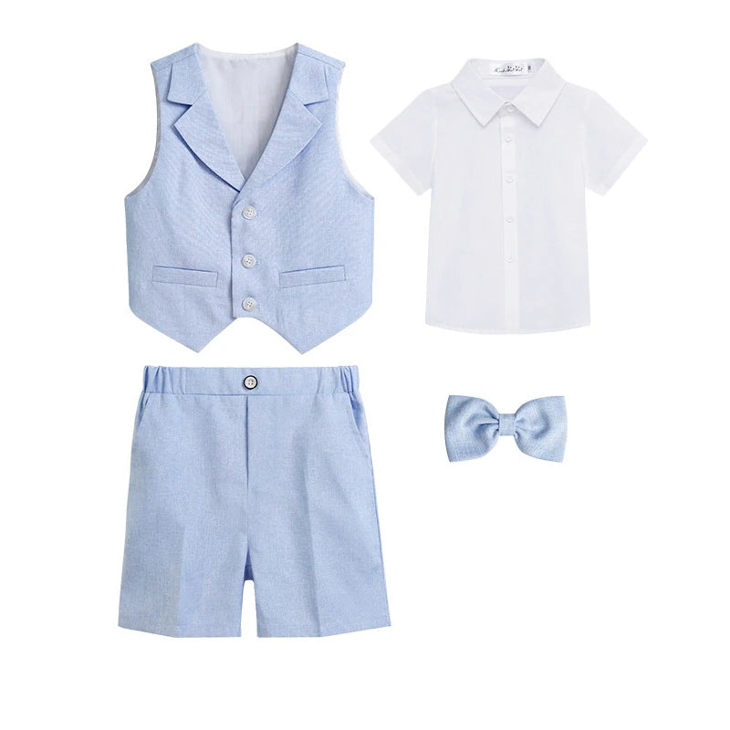 Costume été garçon, ensembles gilet et short – CLEVI Paris