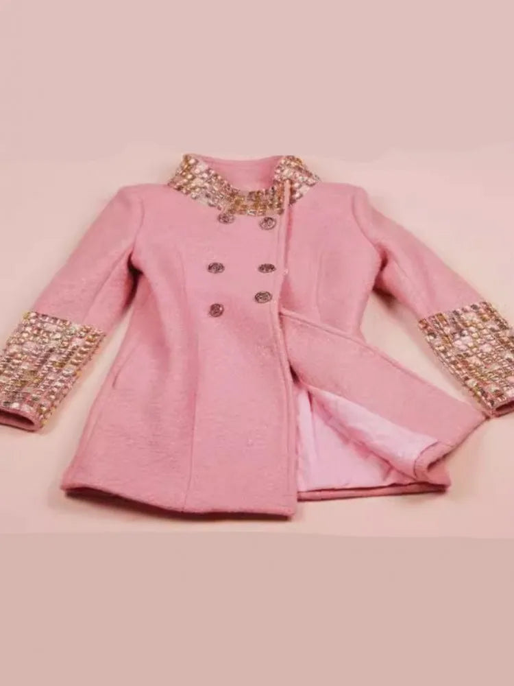 Manteau femme mi-long doublé, laine mélangée – CLEVI Paris
