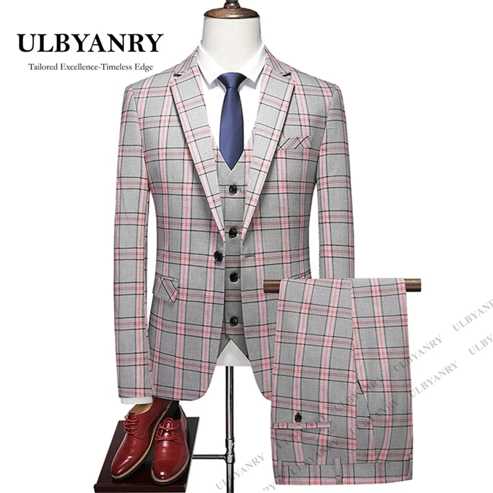 Costume Homme à Carreaux 3 Pièces – CLEVI Paris