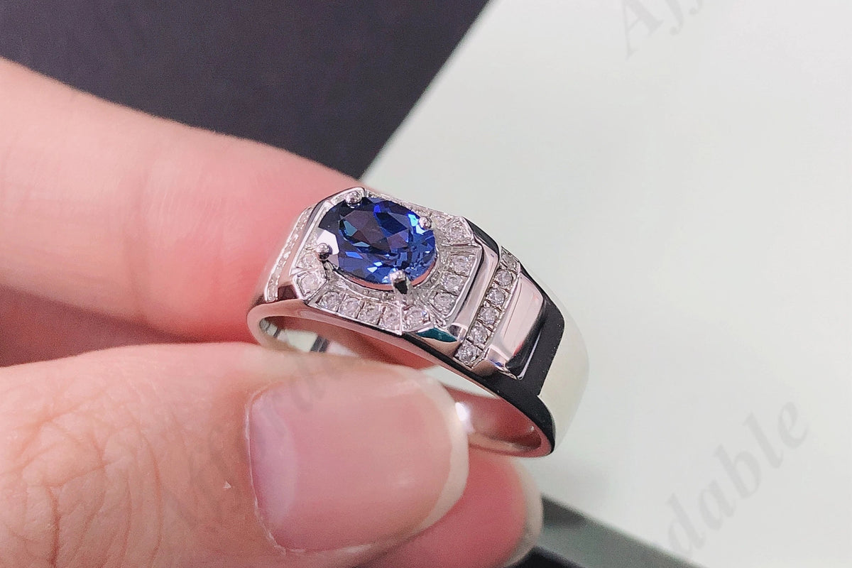 Bague Femme Saphir Bleu Or Blanc 18K – CLEVI Paris