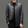 Manteau homme gris en laine à col rabattu – CLEVI Paris