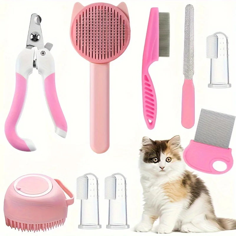 Kit de toilettage pour chat avec brosses – CLEVI Paris