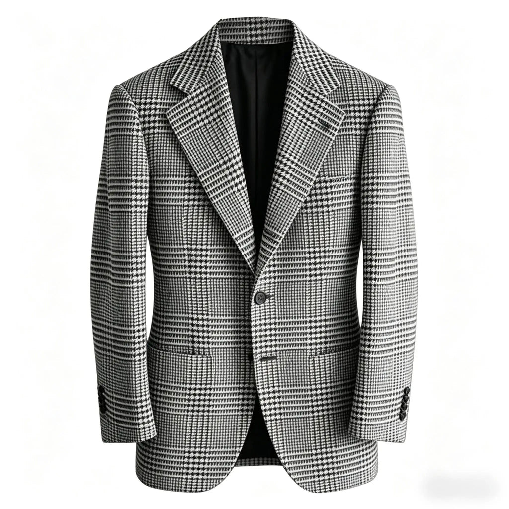 Blazer homme à carreaux en laine mélangée – CLEVI Paris