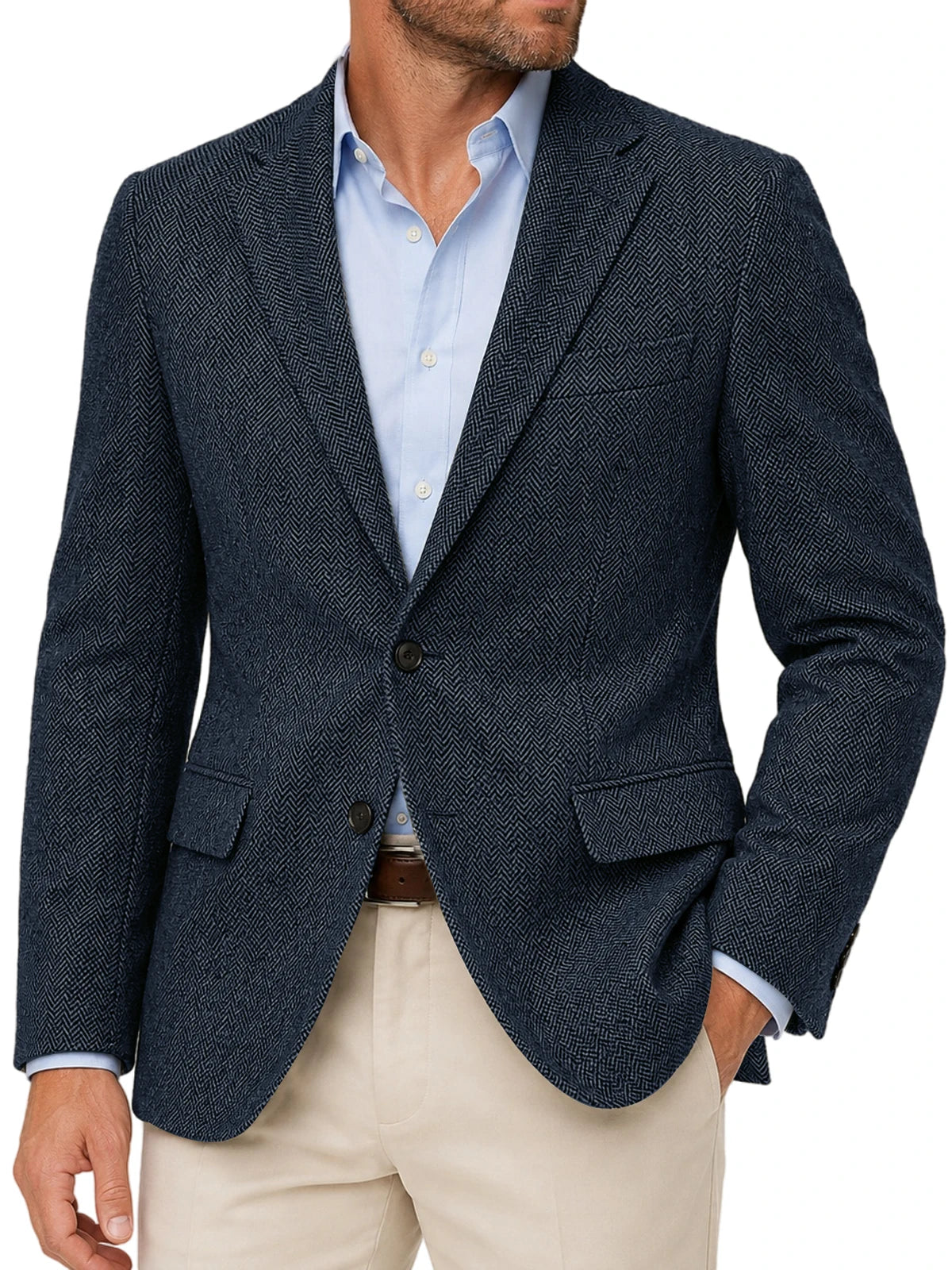Blazer homme à chevrons et deux boutons – CLEVI Paris
