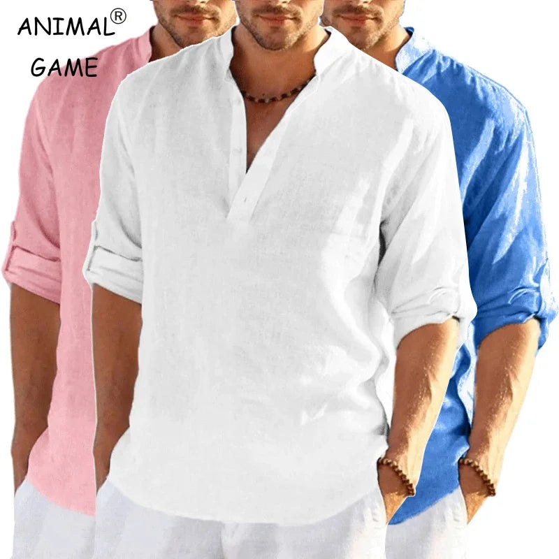 T-shirt homme en coton à manches longues – CLEVI Paris