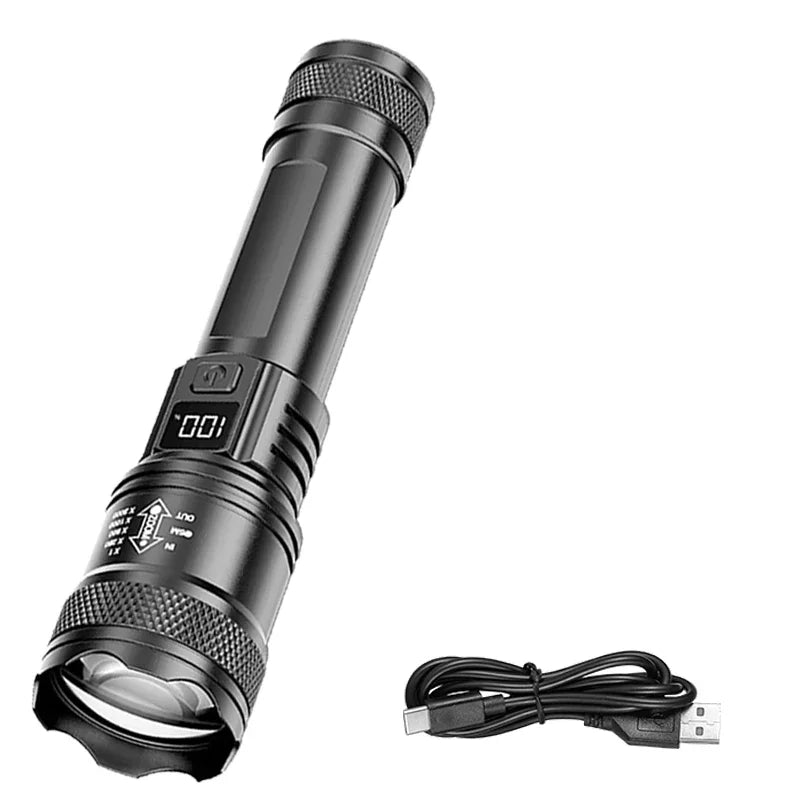 Lampe Torche LED 2000 Lumens Zoom Tactique Rechargeable USB-C – CLEVI Paris